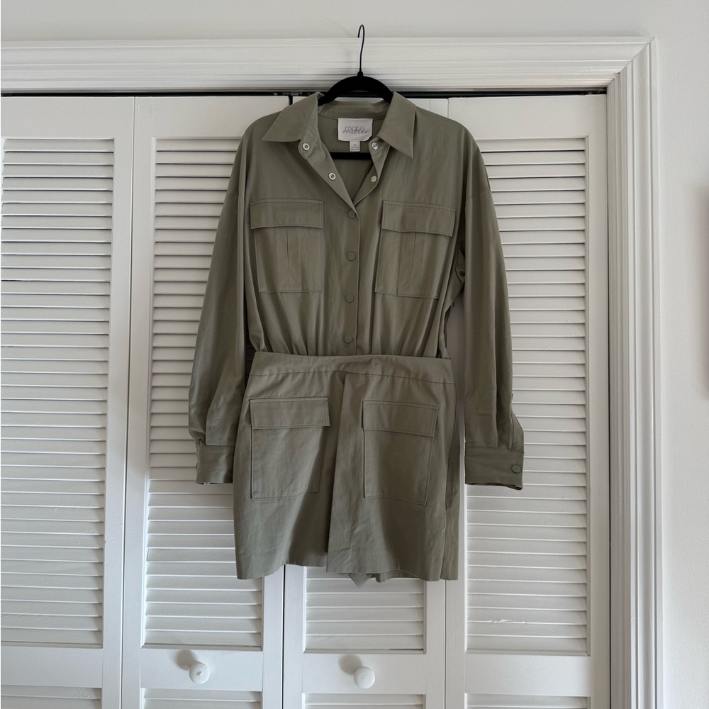Green Utility Dress Romper